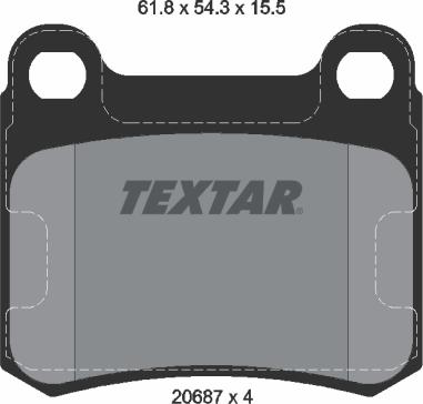 Textar 2068701 - Тормозные колодки, дисковые, комплект autospares.lv