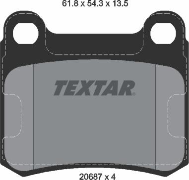 Textar 2068703 - Тормозные колодки, дисковые, комплект autospares.lv