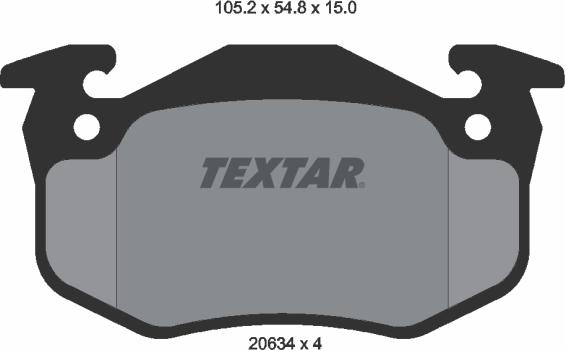 Textar 2063402 - Тормозные колодки, дисковые, комплект autospares.lv