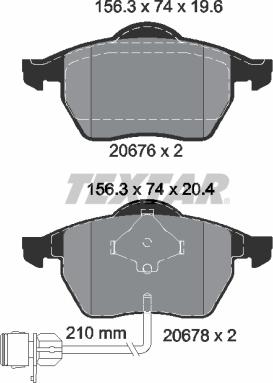 Textar 2067602 - Тормозные колодки, дисковые, комплект autospares.lv