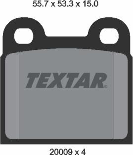 Textar 2000906 - Тормозные колодки, дисковые, комплект autospares.lv