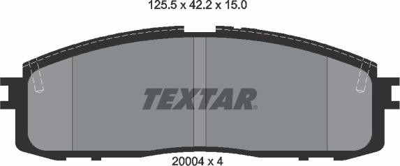 Textar 2000401 - Тормозные колодки, дисковые, комплект autospares.lv