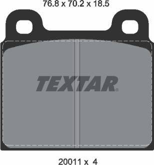 Textar 2001108 - Тормозные колодки, дисковые, комплект autospares.lv