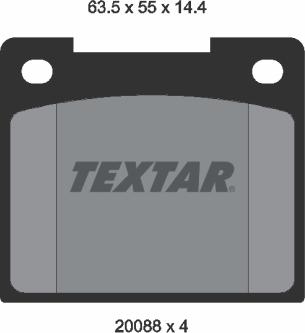 Textar 2008802 - Тормозные колодки, дисковые, комплект autospares.lv