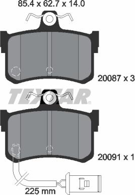 Textar 2008701 - Тормозные колодки, дисковые, комплект autospares.lv