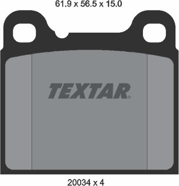 Textar 2003402 - Тормозные колодки, дисковые, комплект autospares.lv
