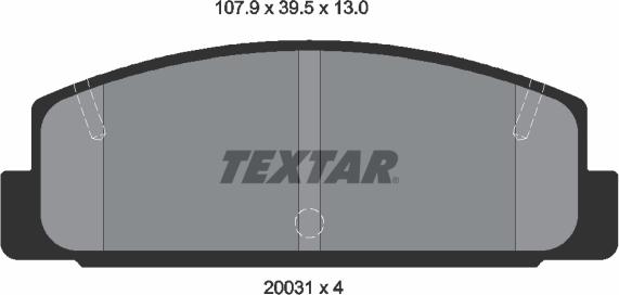 Textar 2003101 - Тормозные колодки, дисковые, комплект autospares.lv