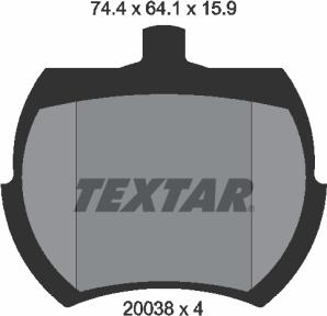Textar 2003801 - Тормозные колодки, дисковые, комплект autospares.lv
