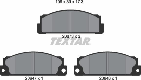 Textar 2007306 - Тормозные колодки, дисковые, комплект autospares.lv
