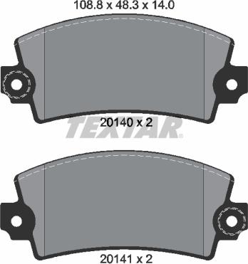 Textar 2014003 - Тормозные колодки, дисковые, комплект autospares.lv
