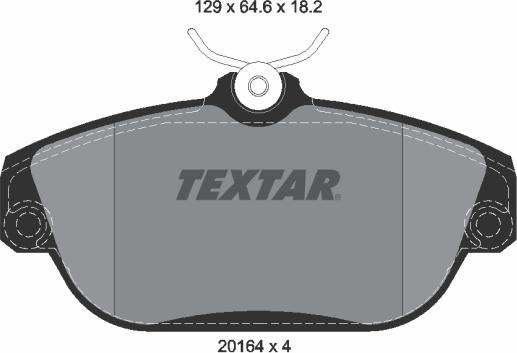 Textar 2016402 - Тормозные колодки, дисковые, комплект autospares.lv