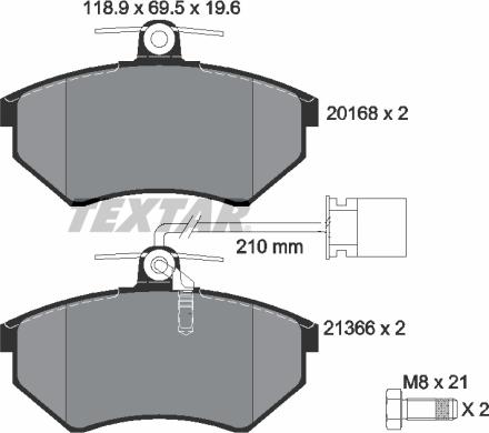 Textar 2016805 - Тормозные колодки, дисковые, комплект autospares.lv