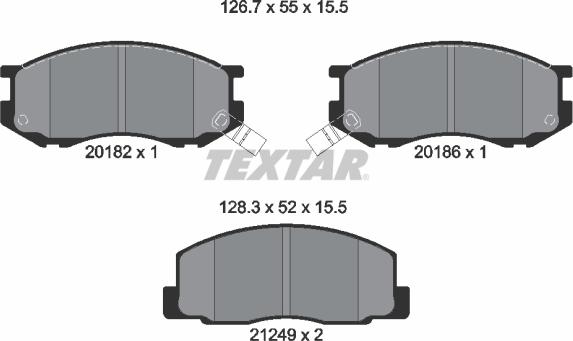Textar 2018201 - Тормозные колодки, дисковые, комплект autospares.lv