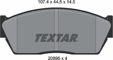 Textar 2089501 - Тормозные колодки, дисковые, комплект autospares.lv