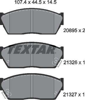 Textar 2089502 - Тормозные колодки, дисковые, комплект autospares.lv