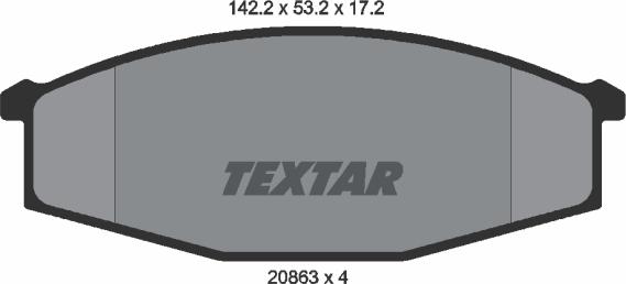 Textar 2086301 - Тормозные колодки, дисковые, комплект autospares.lv
