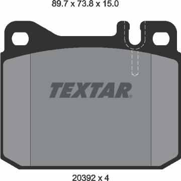 Textar 2039204 - Тормозные колодки, дисковые, комплект autospares.lv