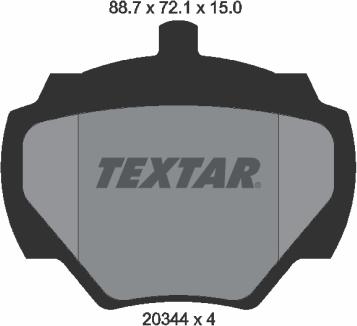 Textar 2034402 - Тормозные колодки, дисковые, комплект autospares.lv