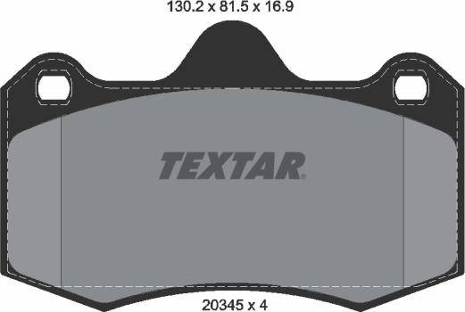 Textar 2034501 - Тормозные колодки, дисковые, комплект autospares.lv