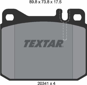 Textar 2034110 - Тормозные колодки, дисковые, комплект autospares.lv