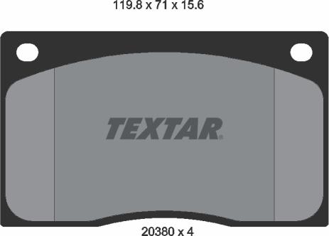 Textar 2038001 - Тормозные колодки, дисковые, комплект autospares.lv