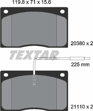 Textar 2038002 - Тормозные колодки, дисковые, комплект autospares.lv