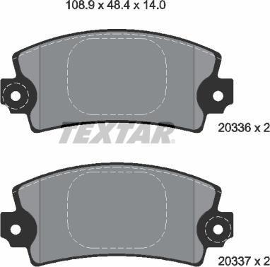 Textar 2033602 - Тормозные колодки, дисковые, комплект autospares.lv