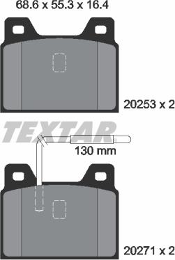 Textar 2025301 - Тормозные колодки, дисковые, комплект autospares.lv