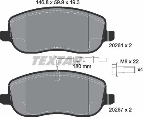 Textar 89008800 - Дисковый тормозной механизм, комплект autospares.lv