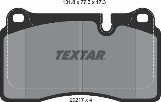 Textar 2021701 - Тормозные колодки, дисковые, комплект autospares.lv