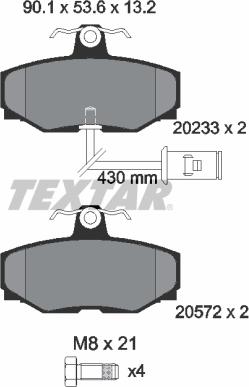 Textar 2023301 - Тормозные колодки, дисковые, комплект autospares.lv