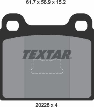 Textar 2022803 - Тормозные колодки, дисковые, комплект autospares.lv