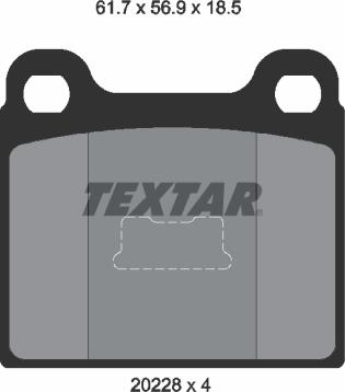 Textar 2022802 - Тормозные колодки, дисковые, комплект autospares.lv