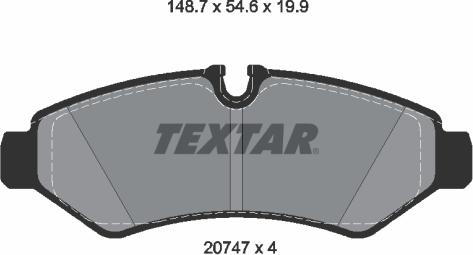 Textar 2074701 - Тормозные колодки, дисковые, комплект autospares.lv