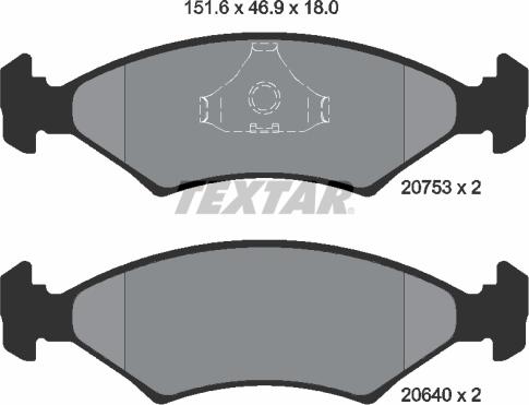 Textar 2075303 - Тормозные колодки, дисковые, комплект autospares.lv