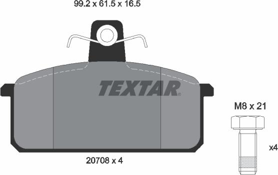 Textar 2070803 - Тормозные колодки, дисковые, комплект autospares.lv