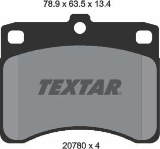 Textar 2078001 - Тормозные колодки, дисковые, комплект autospares.lv
