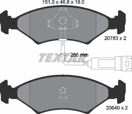 Textar 2078302 - Тормозные колодки, дисковые, комплект autospares.lv