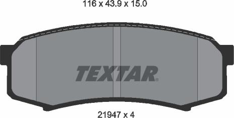 Textar 2194701 - Тормозные колодки, дисковые, комплект autospares.lv