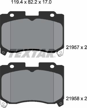 Textar 2195701 - Тормозные колодки, дисковые, комплект autospares.lv