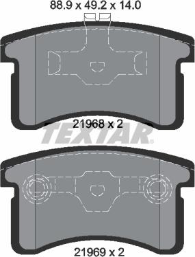 Textar 2196801 - Тормозные колодки, дисковые, комплект autospares.lv