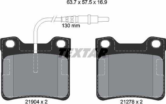 Textar 2190403 - Тормозные колодки, дисковые, комплект autospares.lv