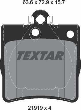 Textar 2191903 - Тормозные колодки, дисковые, комплект autospares.lv