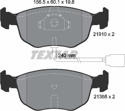 Textar 2191003 - Тормозные колодки, дисковые, комплект autospares.lv