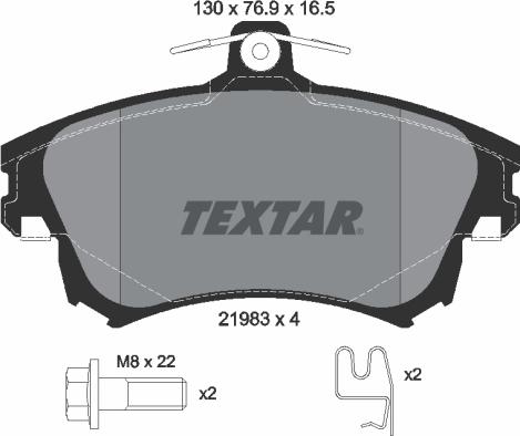 Textar 2198304 - Тормозные колодки, дисковые, комплект autospares.lv