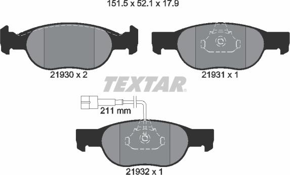 Textar 89004200 - Дисковый тормозной механизм, комплект autospares.lv