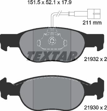 Textar 2193201 - Тормозные колодки, дисковые, комплект autospares.lv