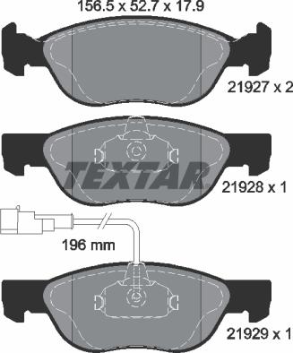 Textar 2192701 - Тормозные колодки, дисковые, комплект autospares.lv