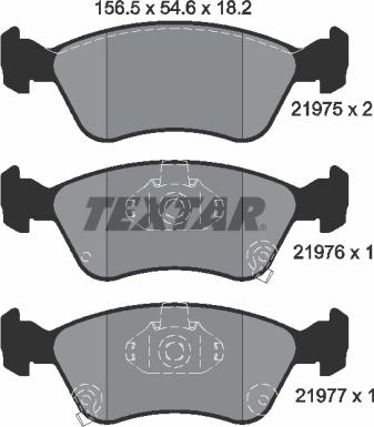 Textar 2197502 - Тормозные колодки, дисковые, комплект autospares.lv