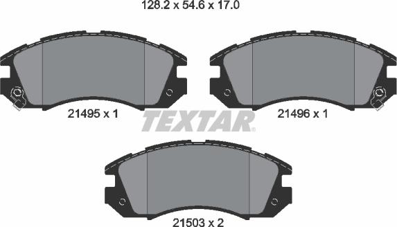 Textar 2149501 - Тормозные колодки, дисковые, комплект autospares.lv